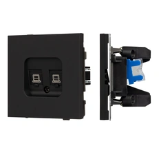 Изображение Двойная компьютерная розетка RJ-45 Cat.6 Arlight TENDO черный soft-touch 054595