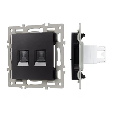 Изображение Механизм компьютерной розетки двойной SCT-MPC2-PL-BK (RJ-45, CAT6) (Arlight, -)